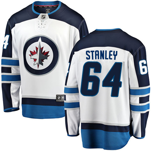 Kinder Winnipeg Jets Eishockey Trikot Logan Stanley #64 Breakaway Weiß Fanatics Branded Auswärts